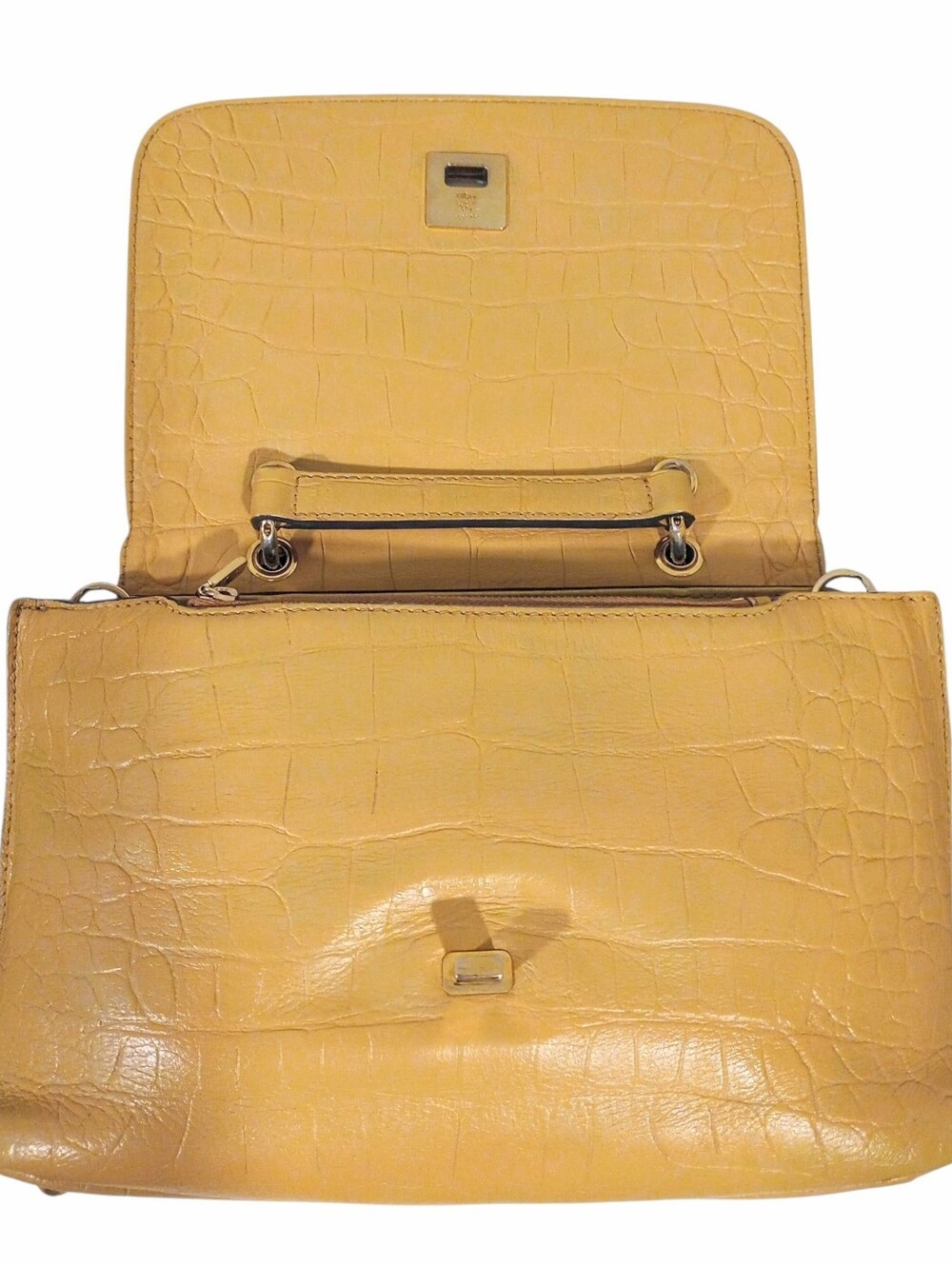 MCM Croc Embossed 2-Way Satchel Shoulder Bag - Picture 10 of 16